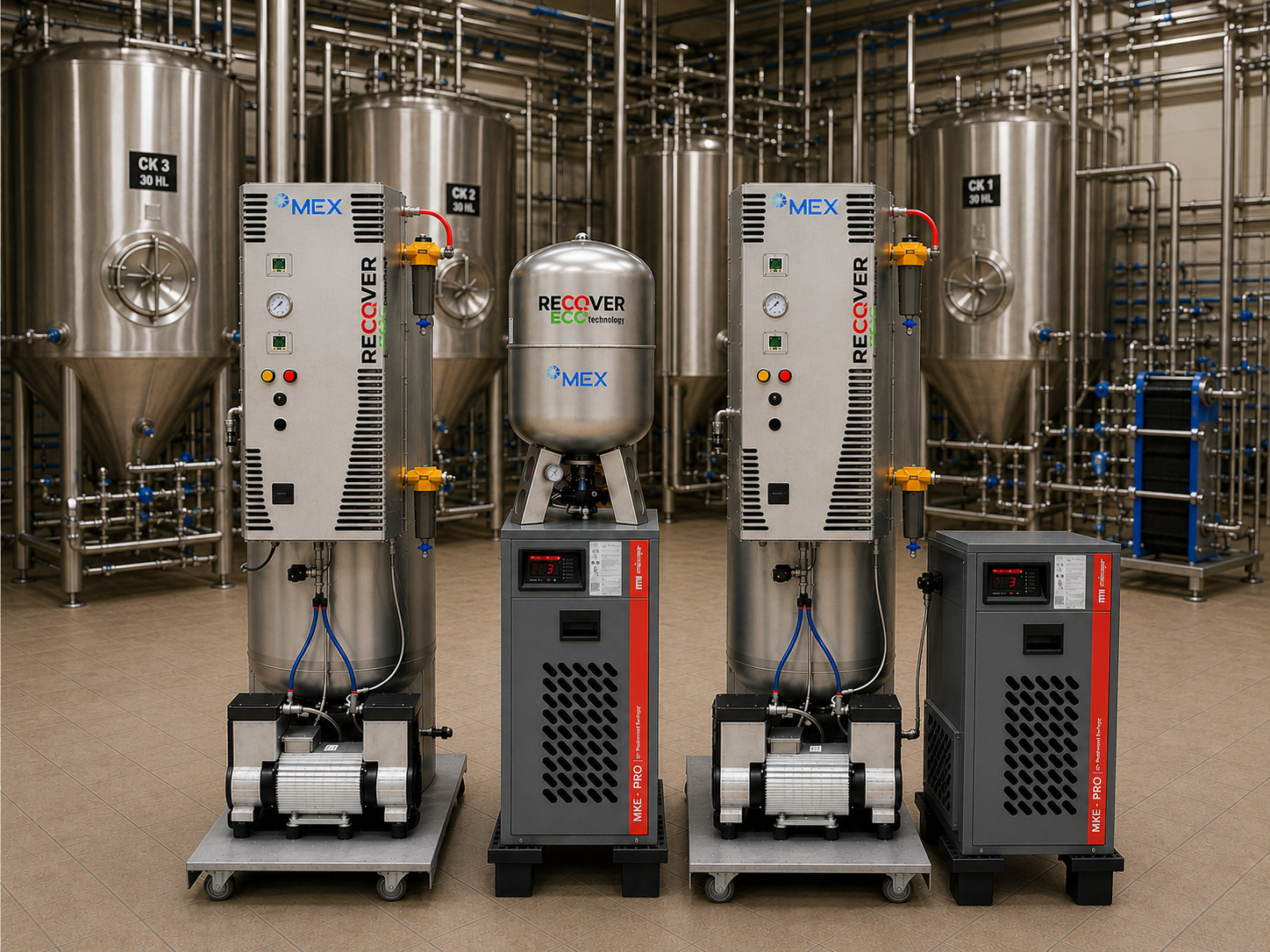 Rekuperace CO2 pro pivovar s produkcí 30.000 hl/ročně